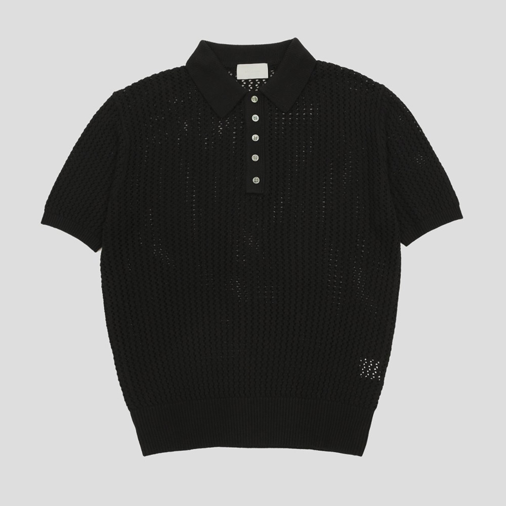 [GENTLE COVER] Helly Two-Tone Collar Short-Sleeved Knit 7