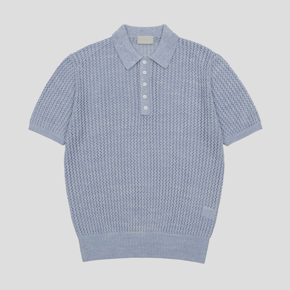 [GENTLE COVER] Helly Two-Tone Collar Short-Sleeved Knit 9