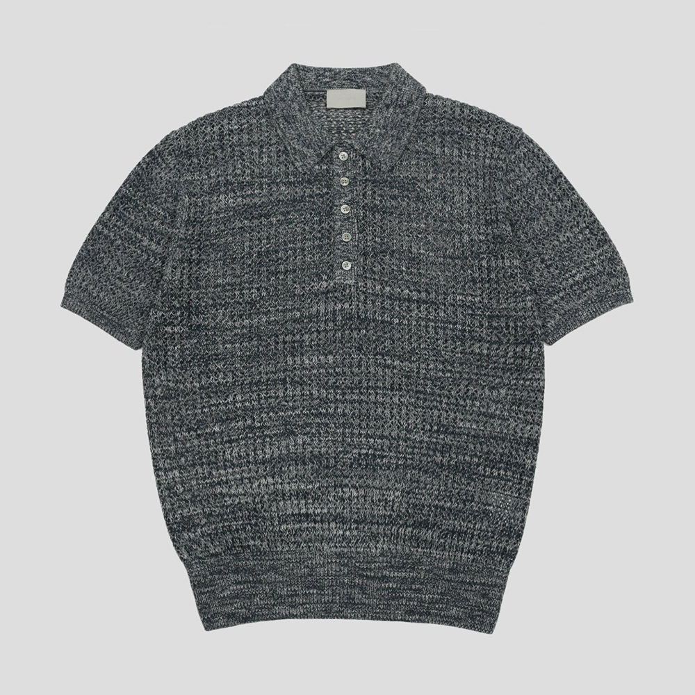 [GENTLE COVER] Helly Two-Tone Collar Short-Sleeved Knit 6