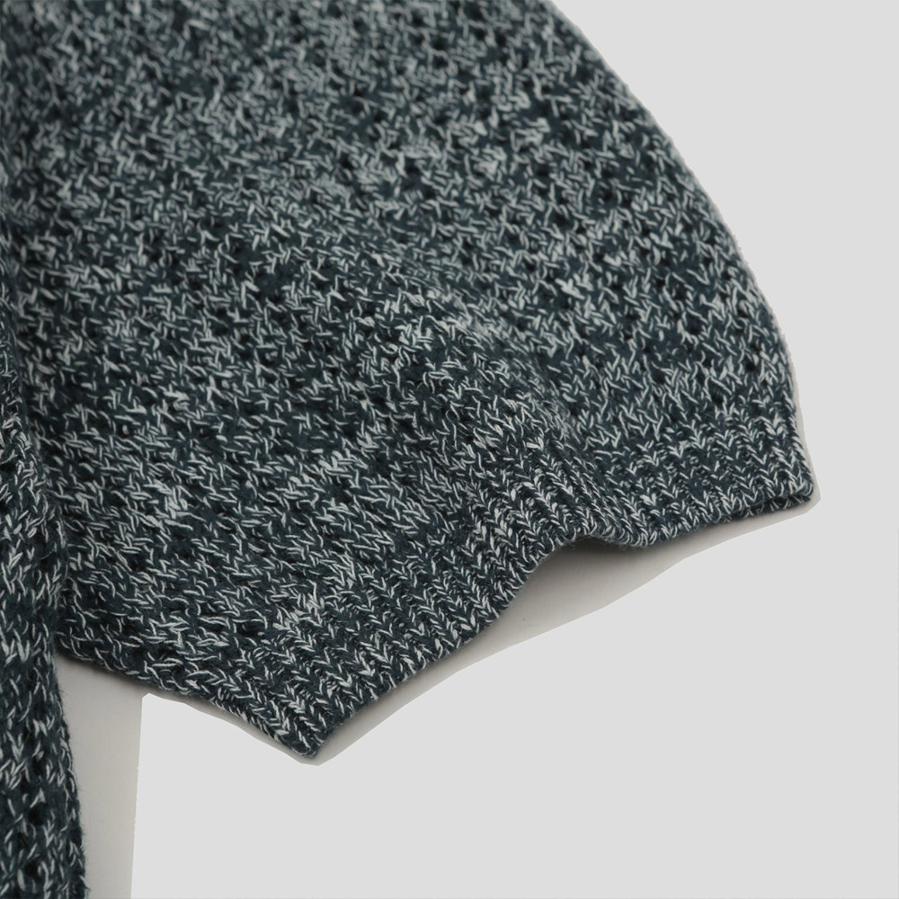 [GENTLE COVER] Helly Two-Tone Collar Short-Sleeved Knit 3