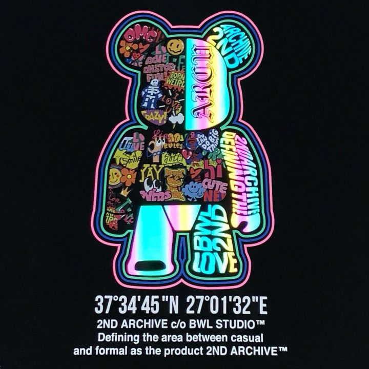 [2ND ARCHIVE] Sticker Reflective Bear Short Sleeve T-Shirt 5