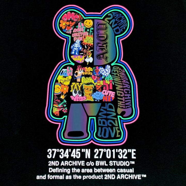 [2ND ARCHIVE] Sticker Reflective Bear Short Sleeve T-Shirt 6