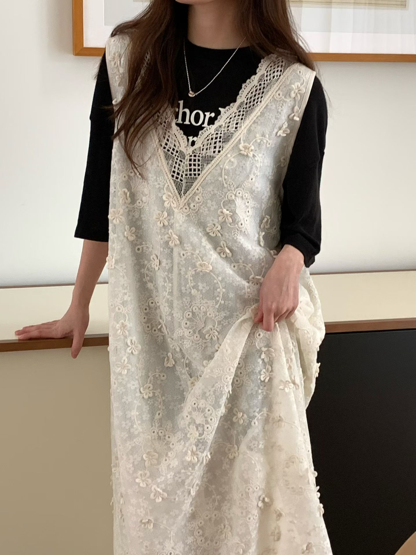 [VENTI] Euro Lace Sleeveless Dress 6