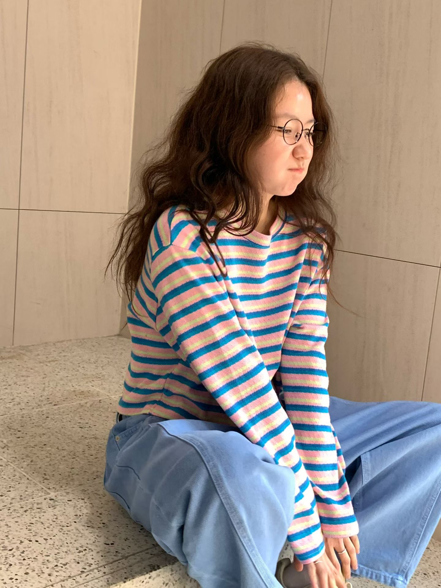 [VENTI] Eyelet Striped T-Shirt 2
