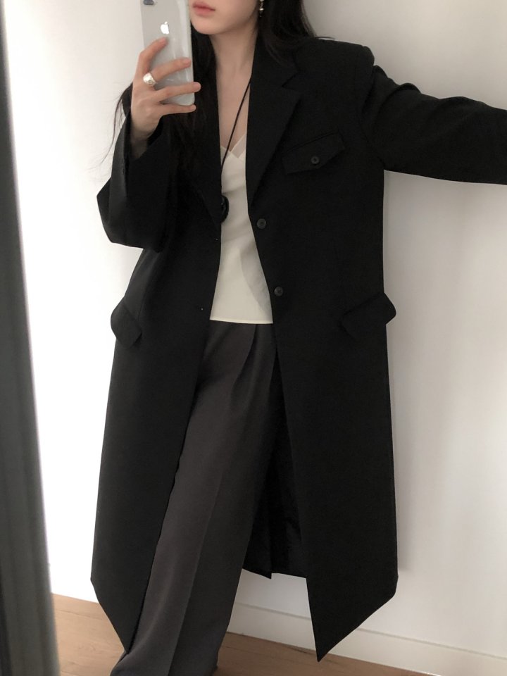 [LE BUTTER] Noir Long Coat 3