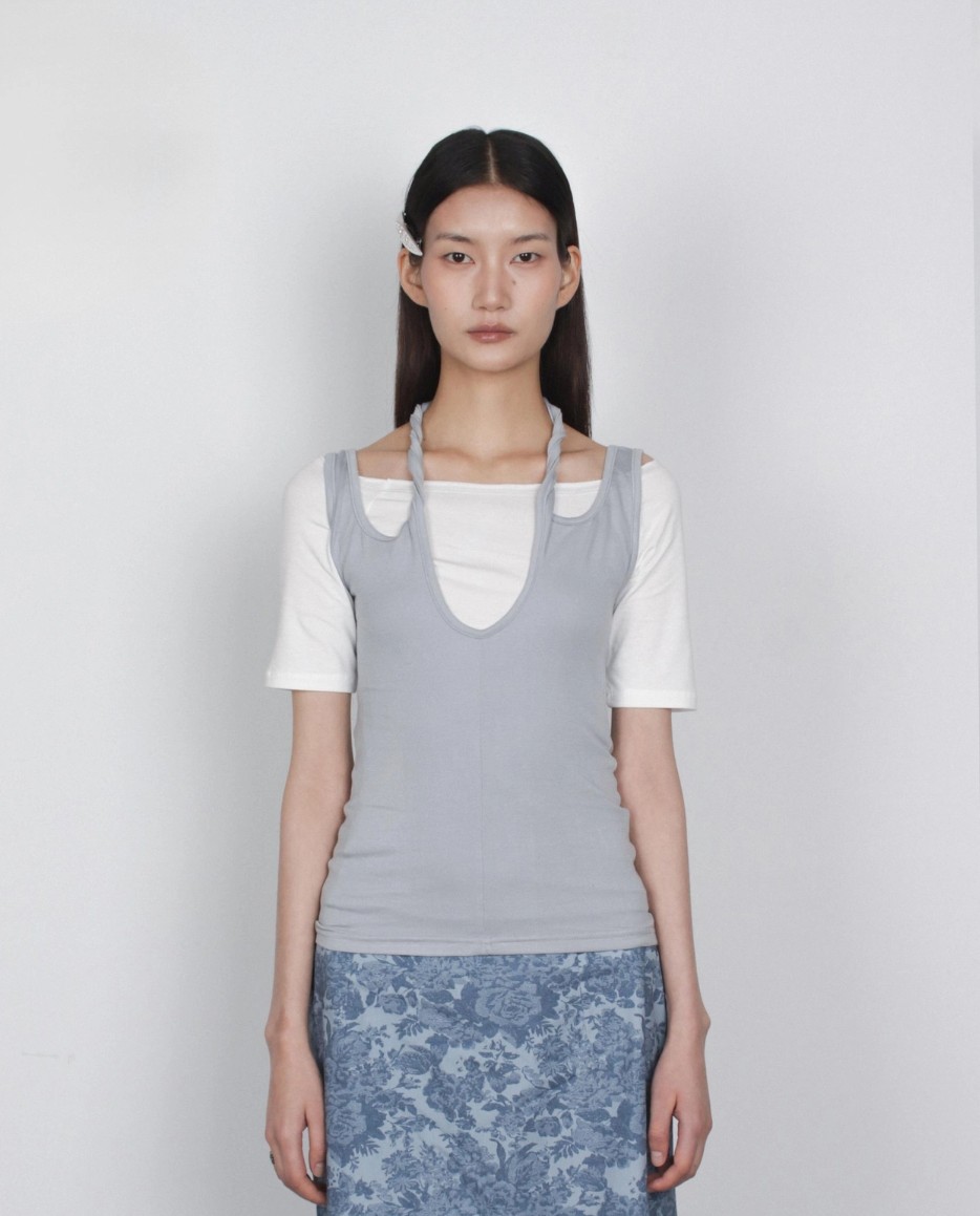 [TEXTURE] Lek Slim-Fit Halter Sleeveless Top 9