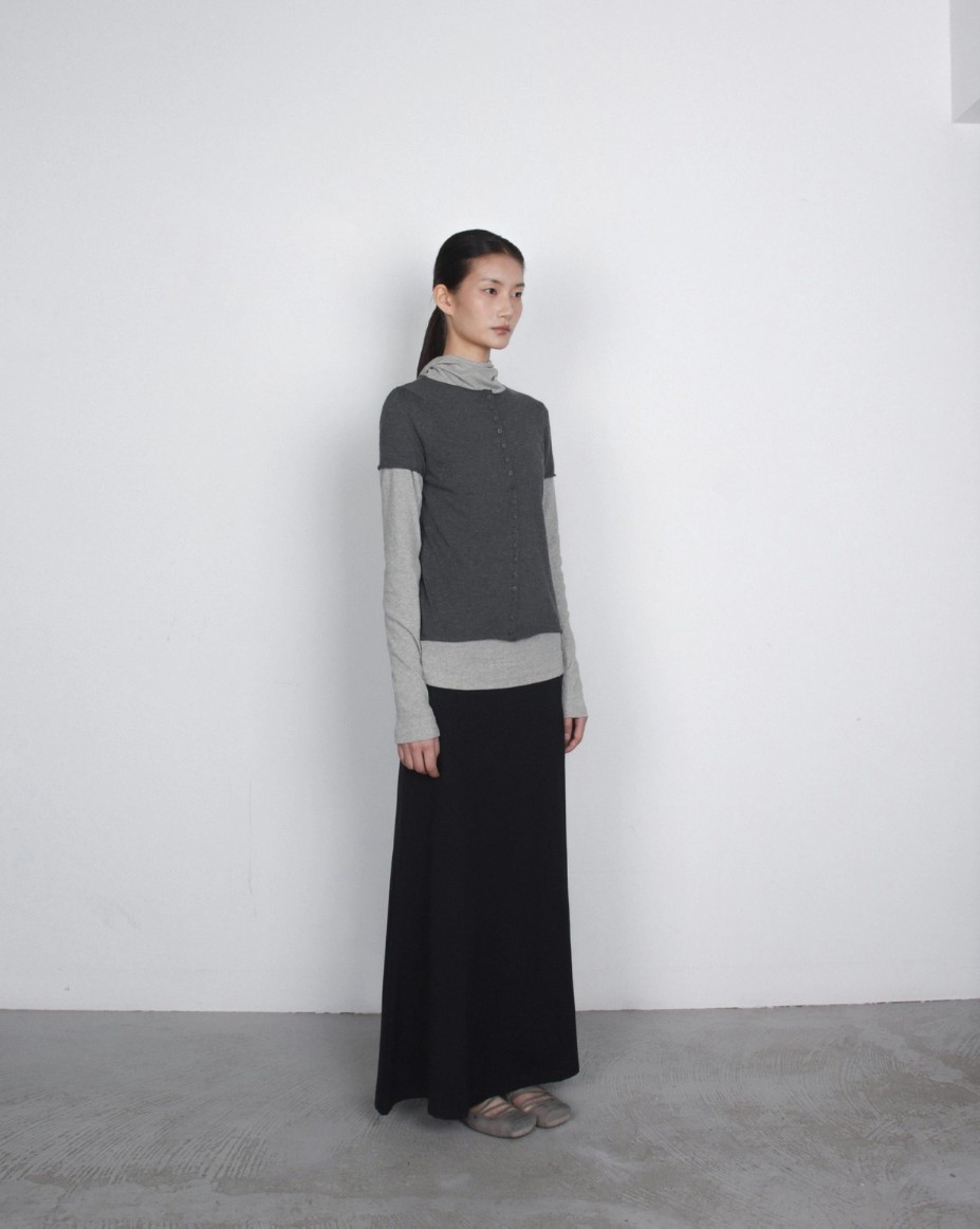 [TEXTURE] Ging Maxi Flared Skirt 10