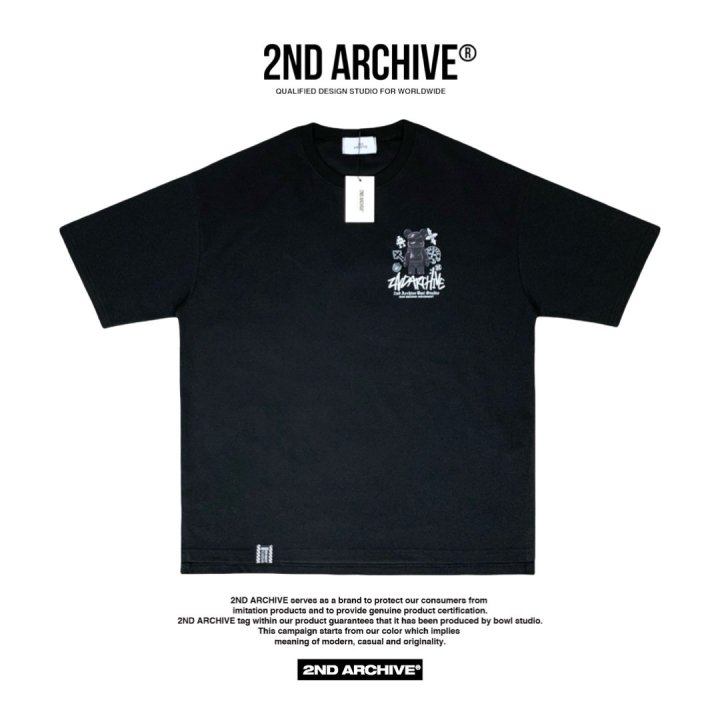 [2ND ARCHIVE] Black Cross Bear Short Sleeve T-Shirt 5