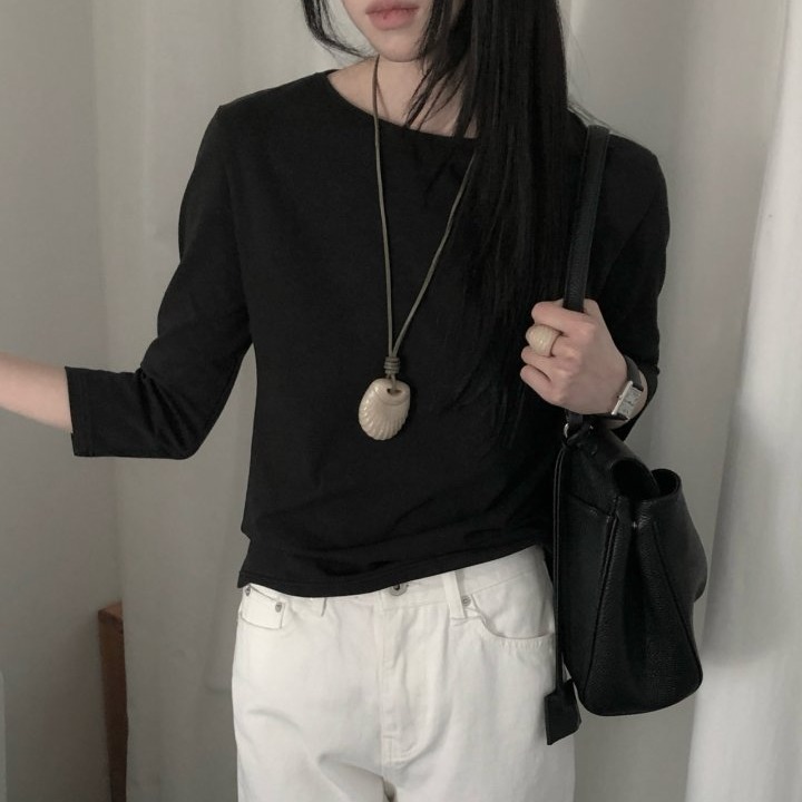 [LE BUTTER] Essential 3/4 Sleeve T-Shirt
