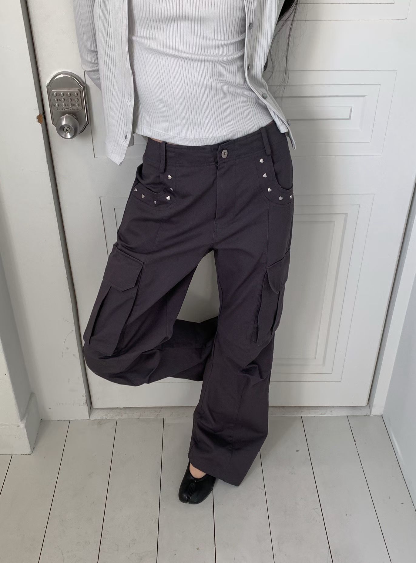 [FOUNDATION] Peace Studded Washed Cargo Pants 6