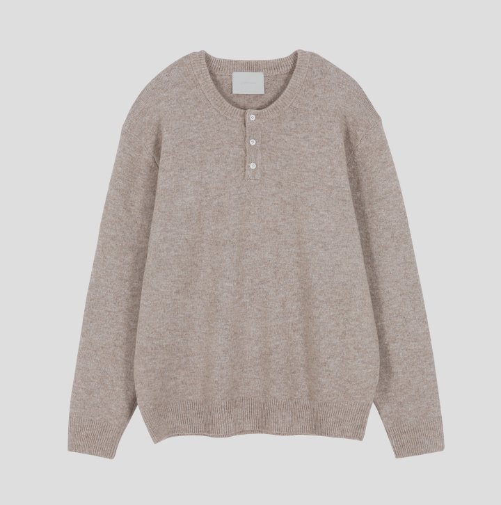 [GENTLE COVER] Ness Daily Henley Neck Knit 5