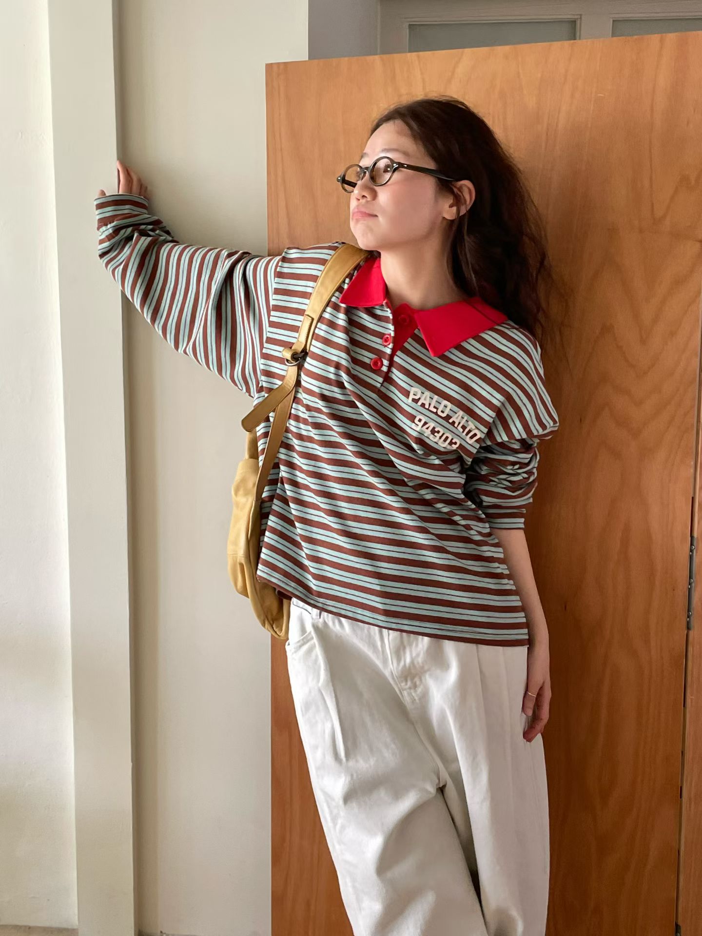 [VENTI] Palo Striped Collared T-Shirt 7
