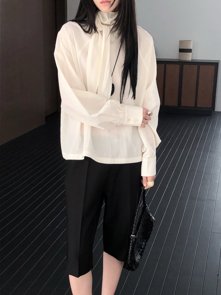 [LE BUTTER] Mer Scarf Blouse 5