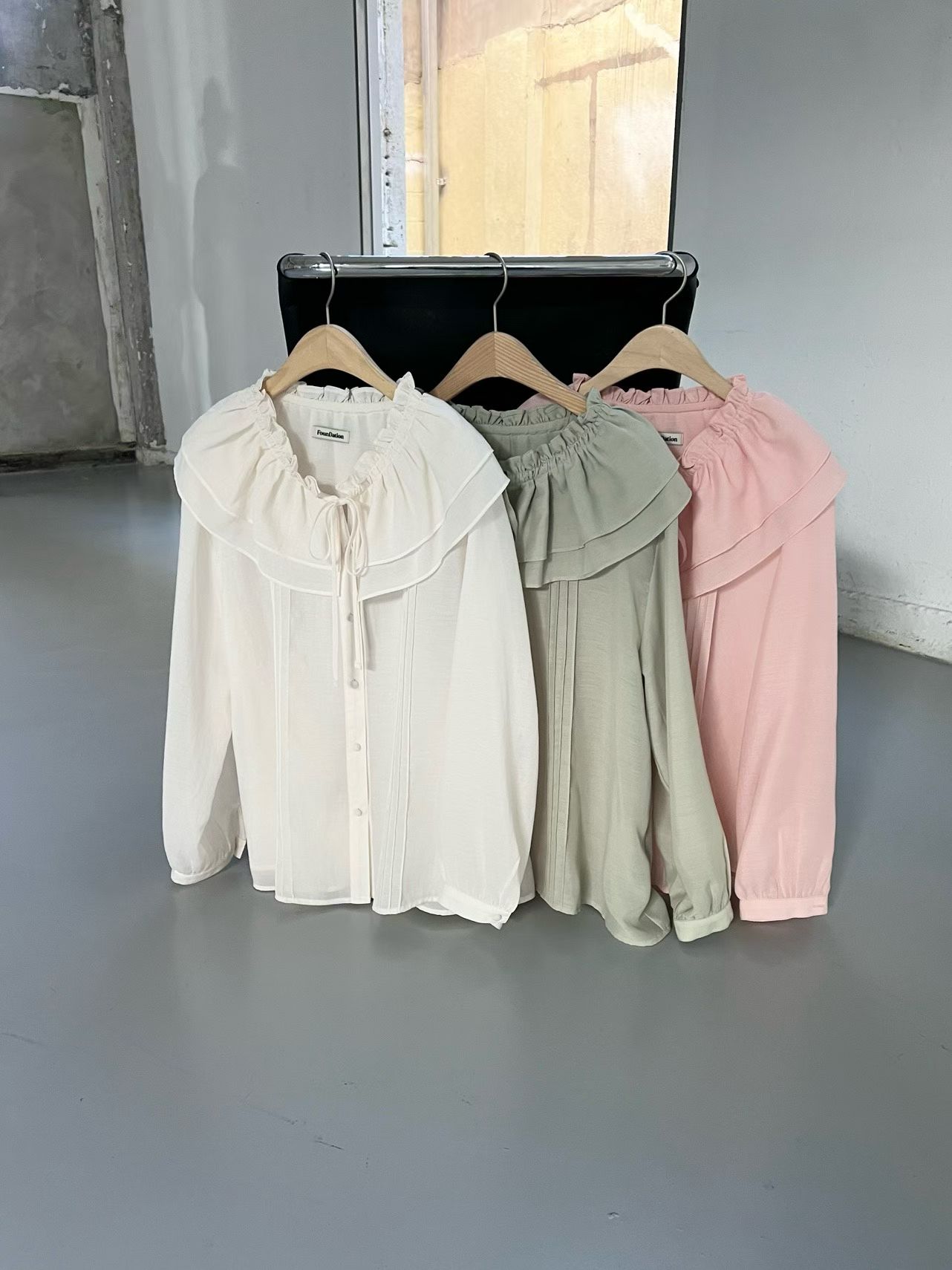 [FOUNDATION] From Ruffle Pintuck Blouse 10