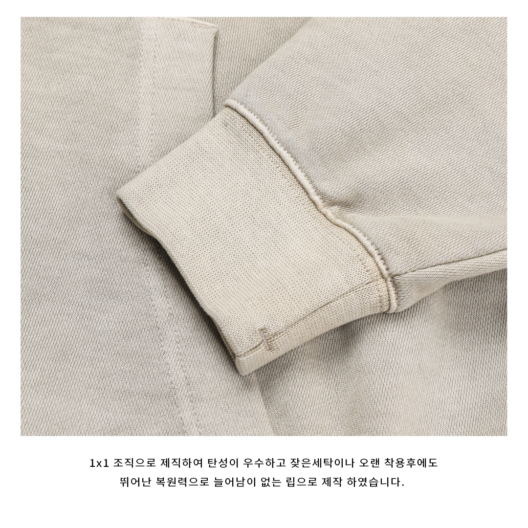 [LOGAN] Retro Dyed Saddle Pigment Zip Up Hoodie 3