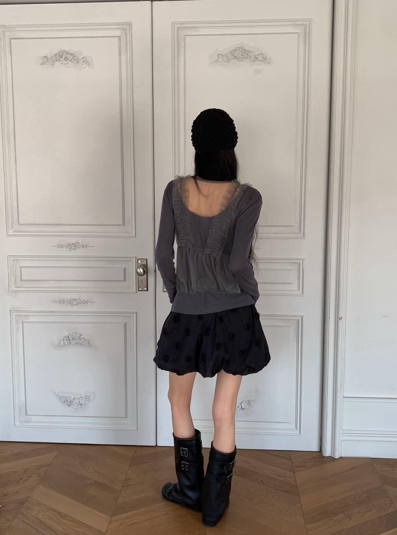 [FOUNDATION] Loose Ruffle Mesh Layered Vest 2