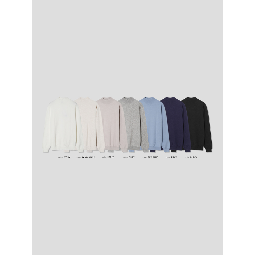 [OCEAN] Shimmer Cashmere-like Mock Neck Knit 8