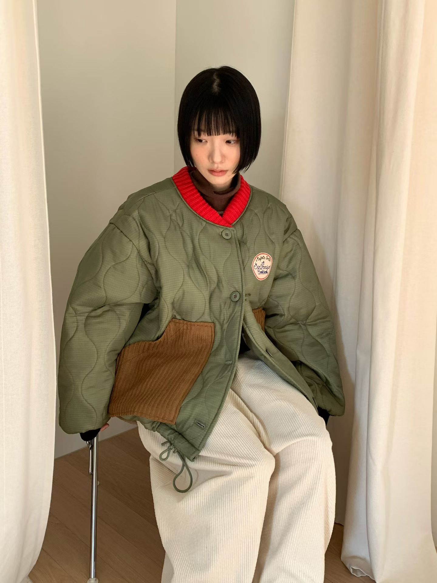 [VENTI] Unique Patch Quilted Jumper 10