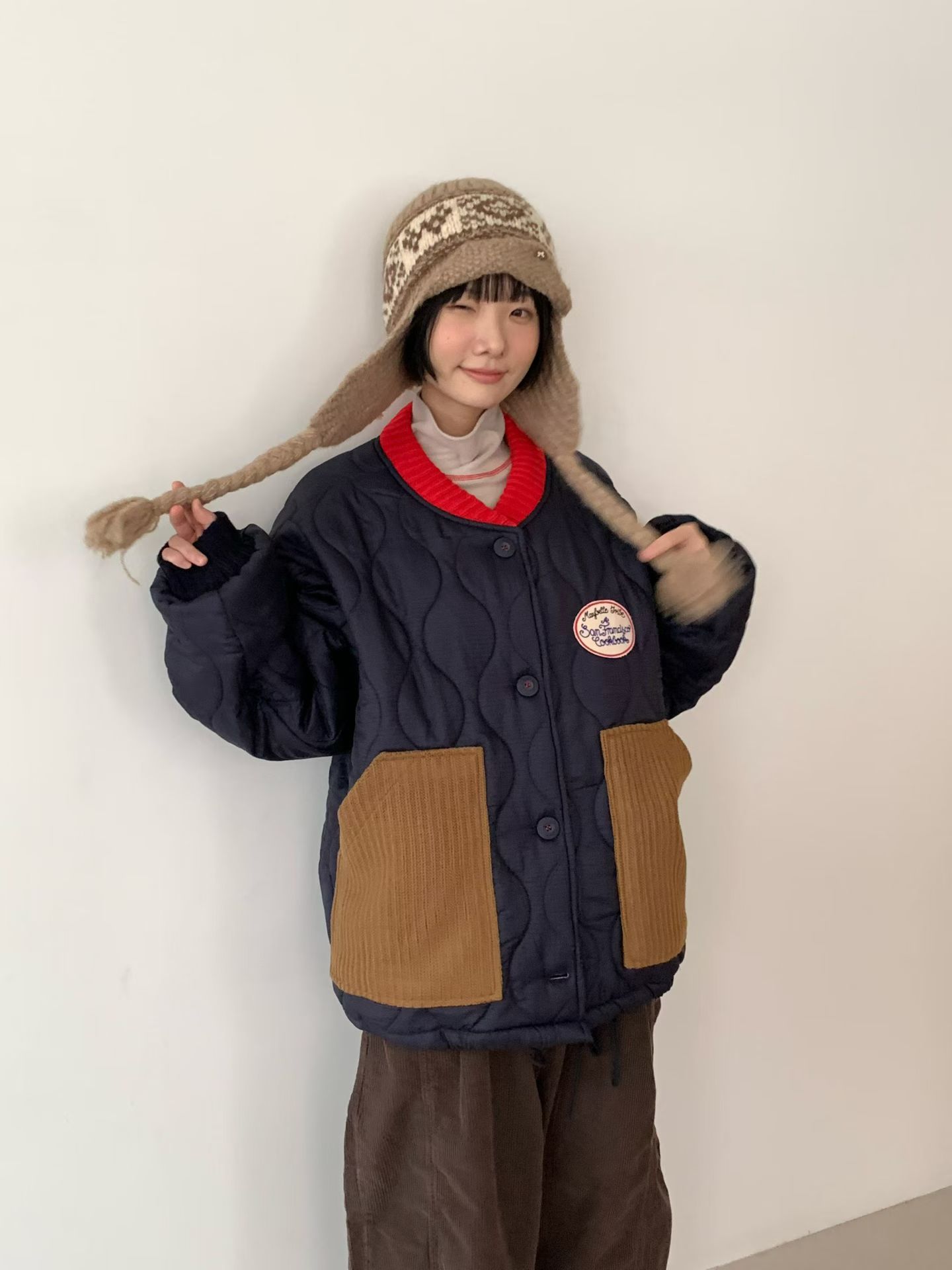 [VENTI] Unique Patch Quilted Jumper 9