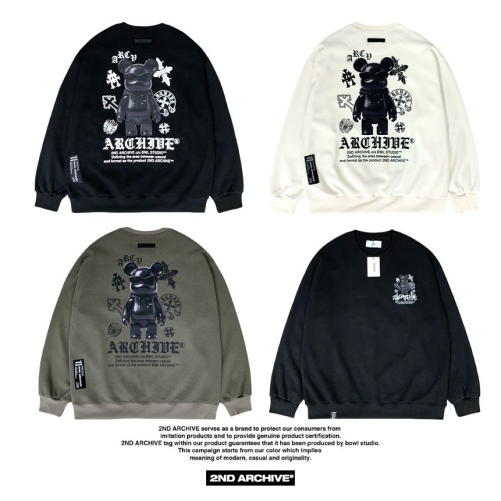 [2ND ARCHIVE] Black Cross Bear Sweatshirt 3