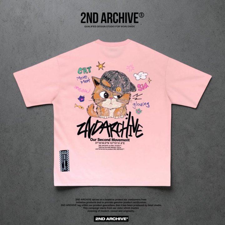 [2ND ARCHIVE] Smile Baseball Cap Cat Short Sleeve T-Shirt 6