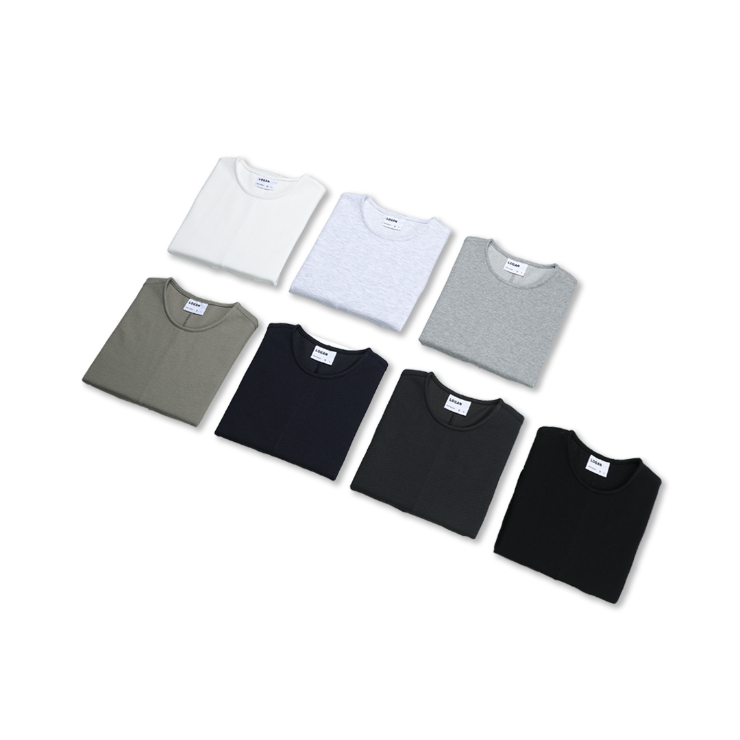 [LOGAN] Waffle Cropped Long Sleeve T-Shirt 8