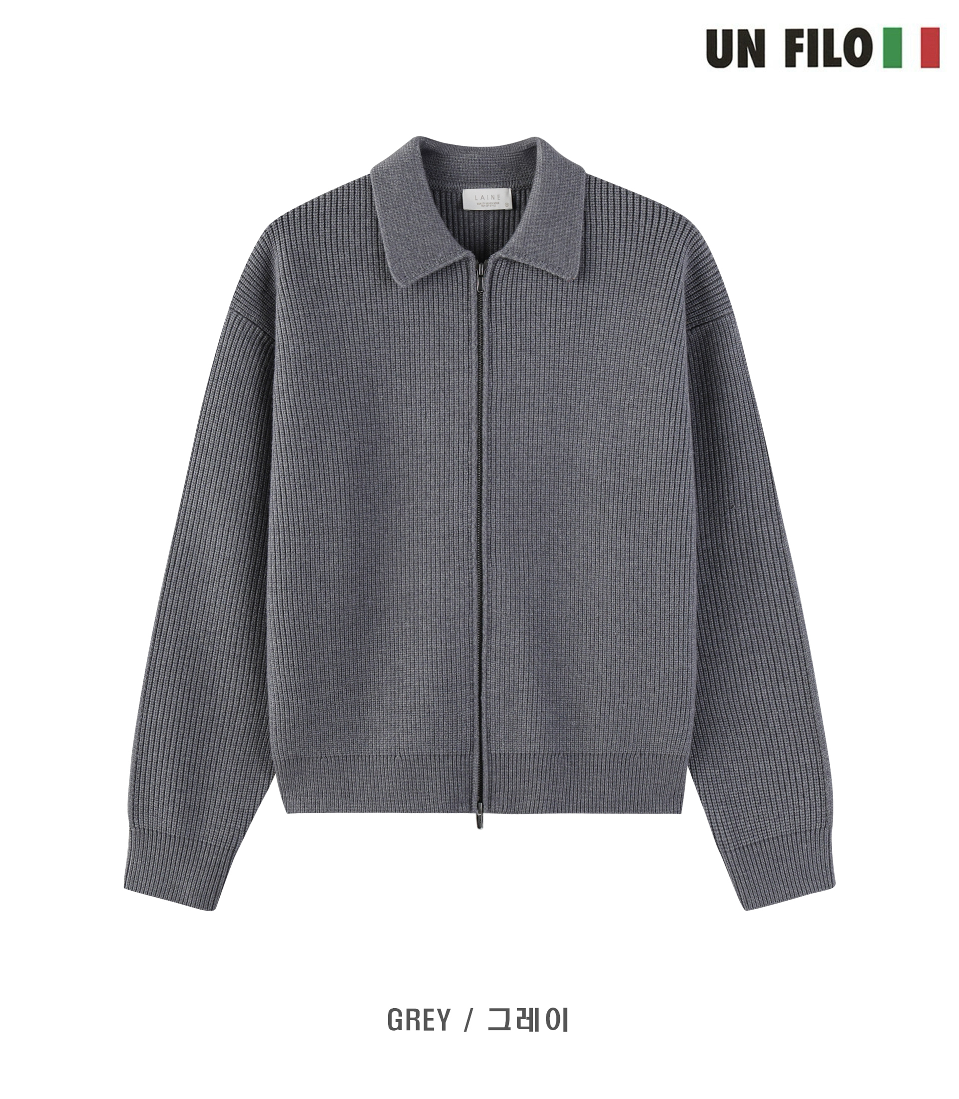 [LAINE] Impressive Collared Zip-up Knit 9