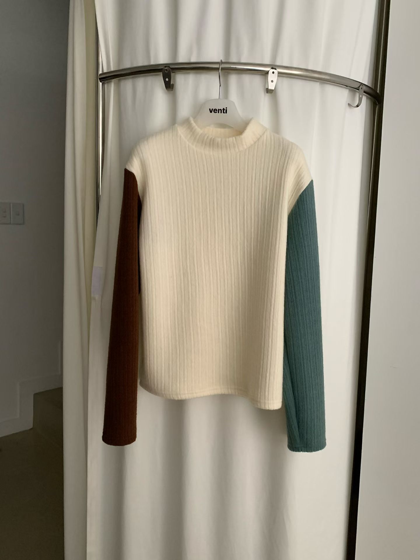 [VENTI] Multi Ribbed Brushed Long Sleeve T-Shirt 8