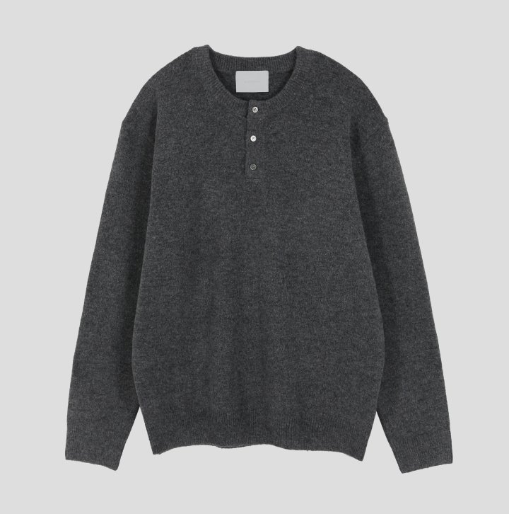 [GENTLE COVER] Ness Daily Henley Neck Knit 7
