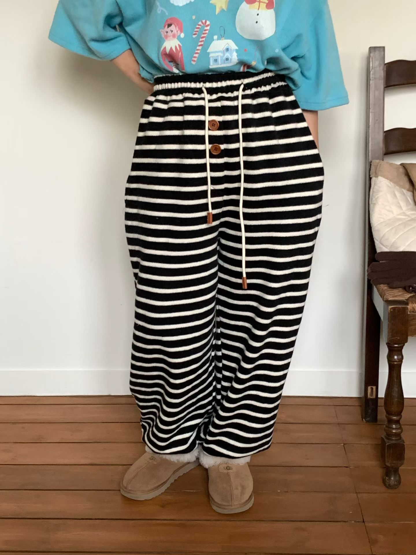 [VENTI] Nube Brushed Striped Jogger Pants 6