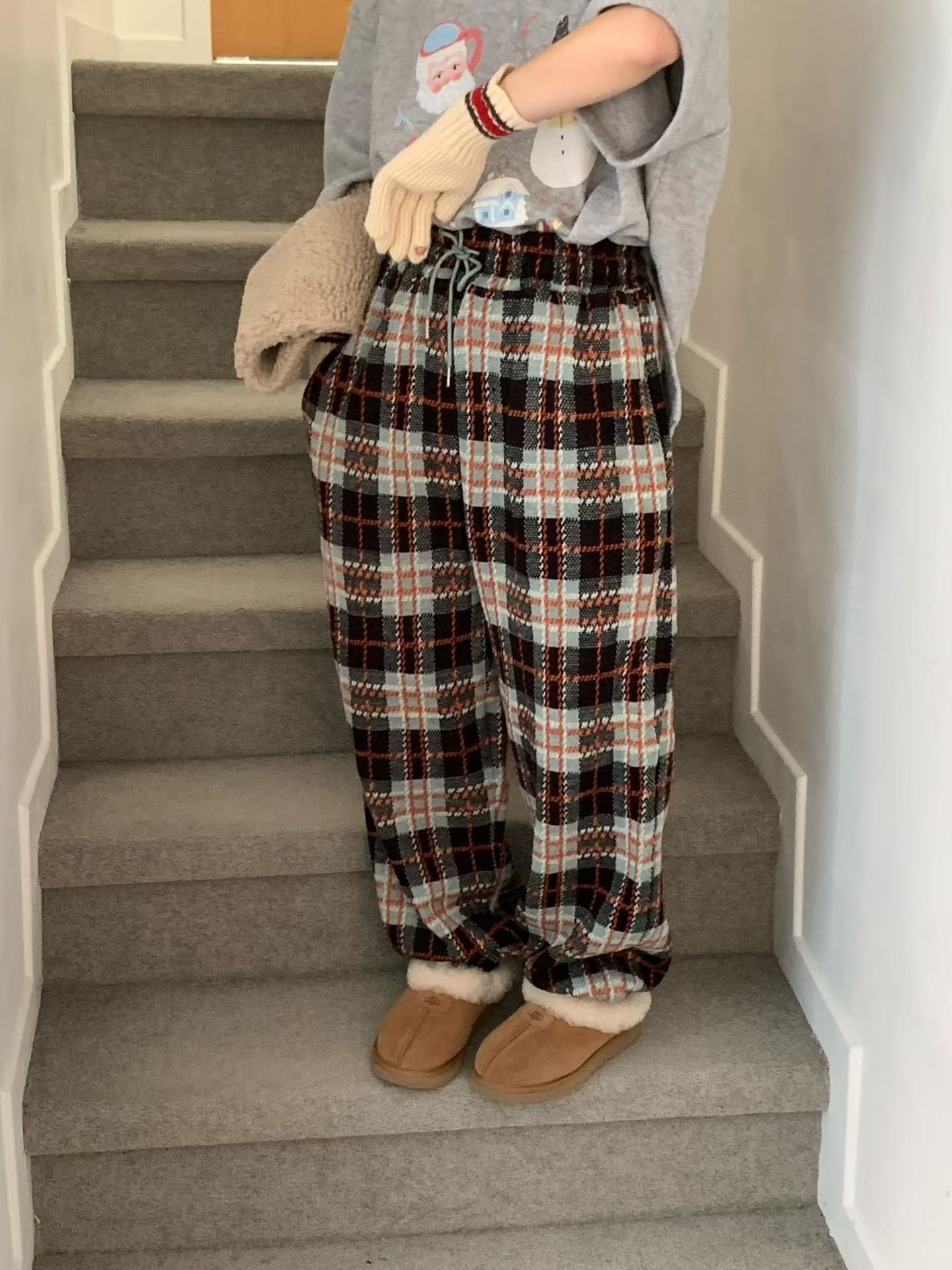 [VENTI] Pie Check Jogger Pants 9