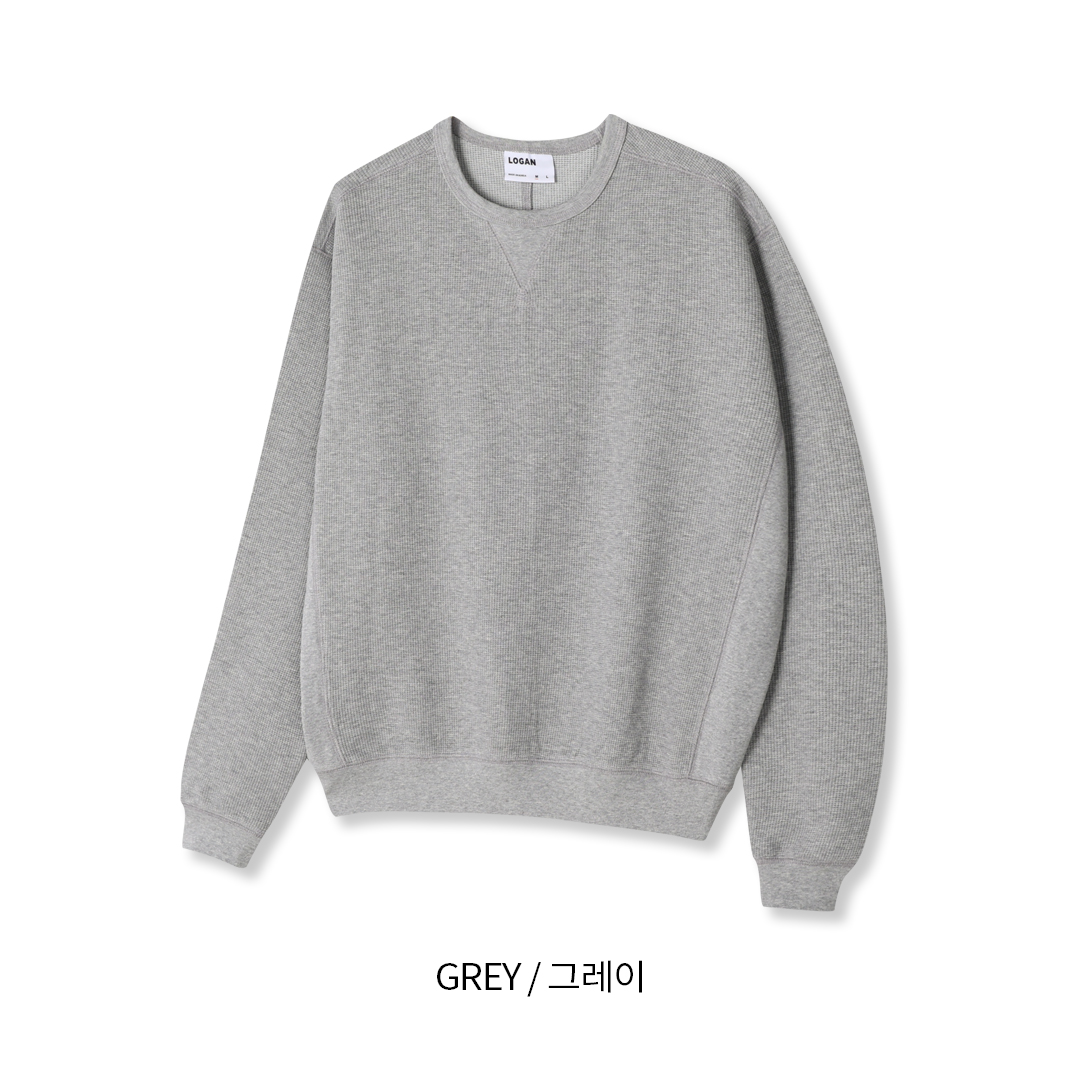 [LOGAN] Labe Waffle Sweatshirt 4