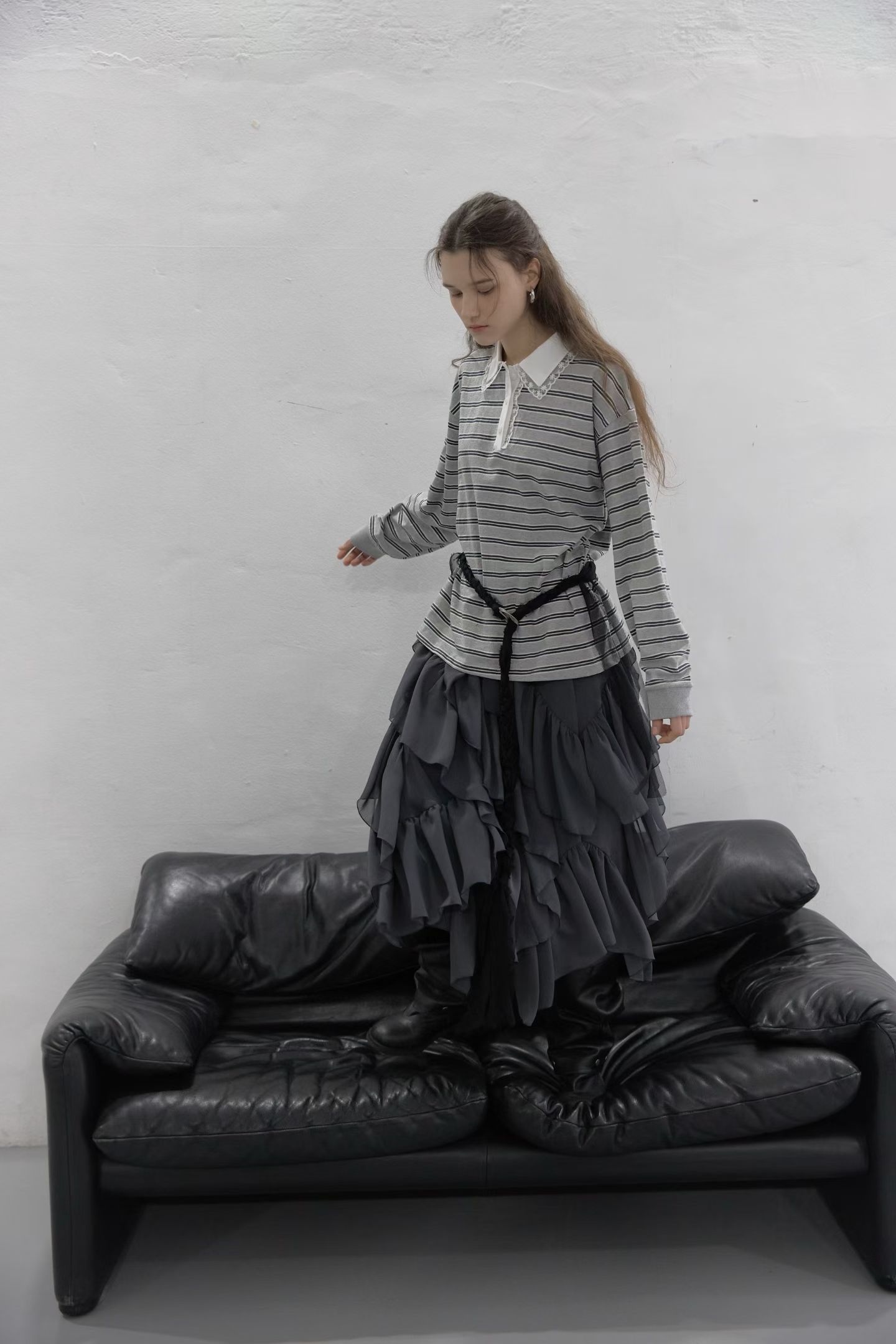 [FOUNDATION] Mongju Tiered Frill Banded Skirt 2