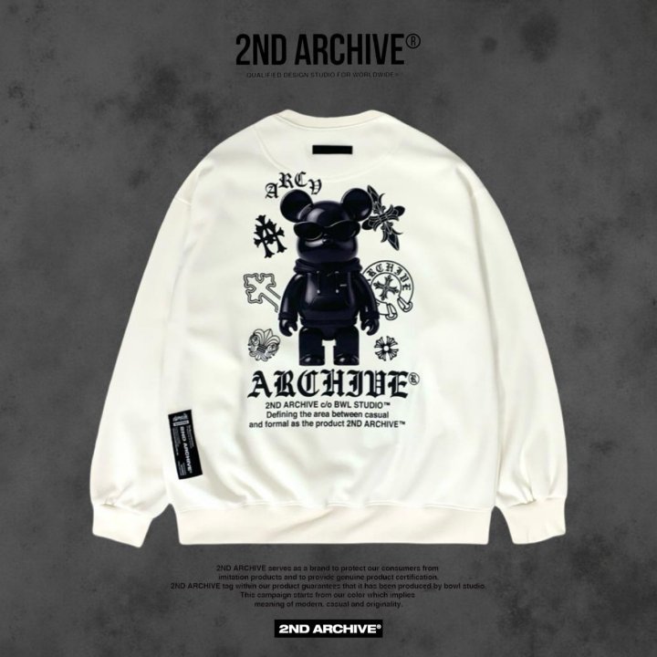 [2ND ARCHIVE] Black Cross Bear Sweatshirt 7