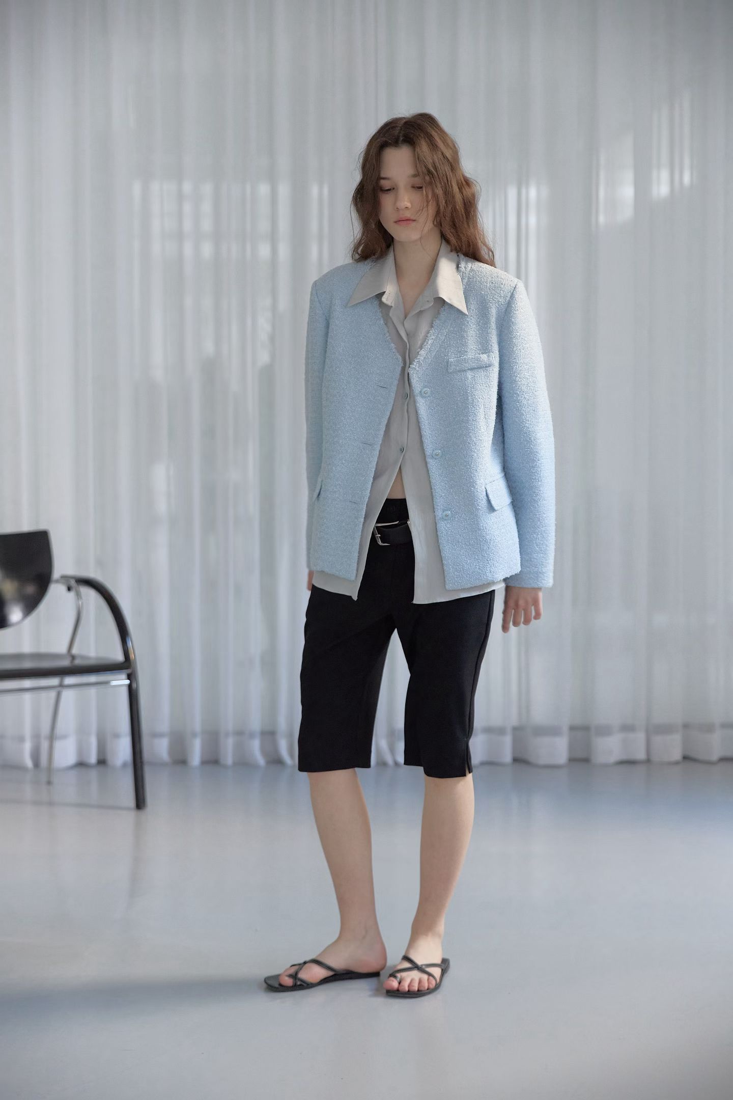 [FOUNDATION] Draw Shirt-Layered Tweed Jacket 3