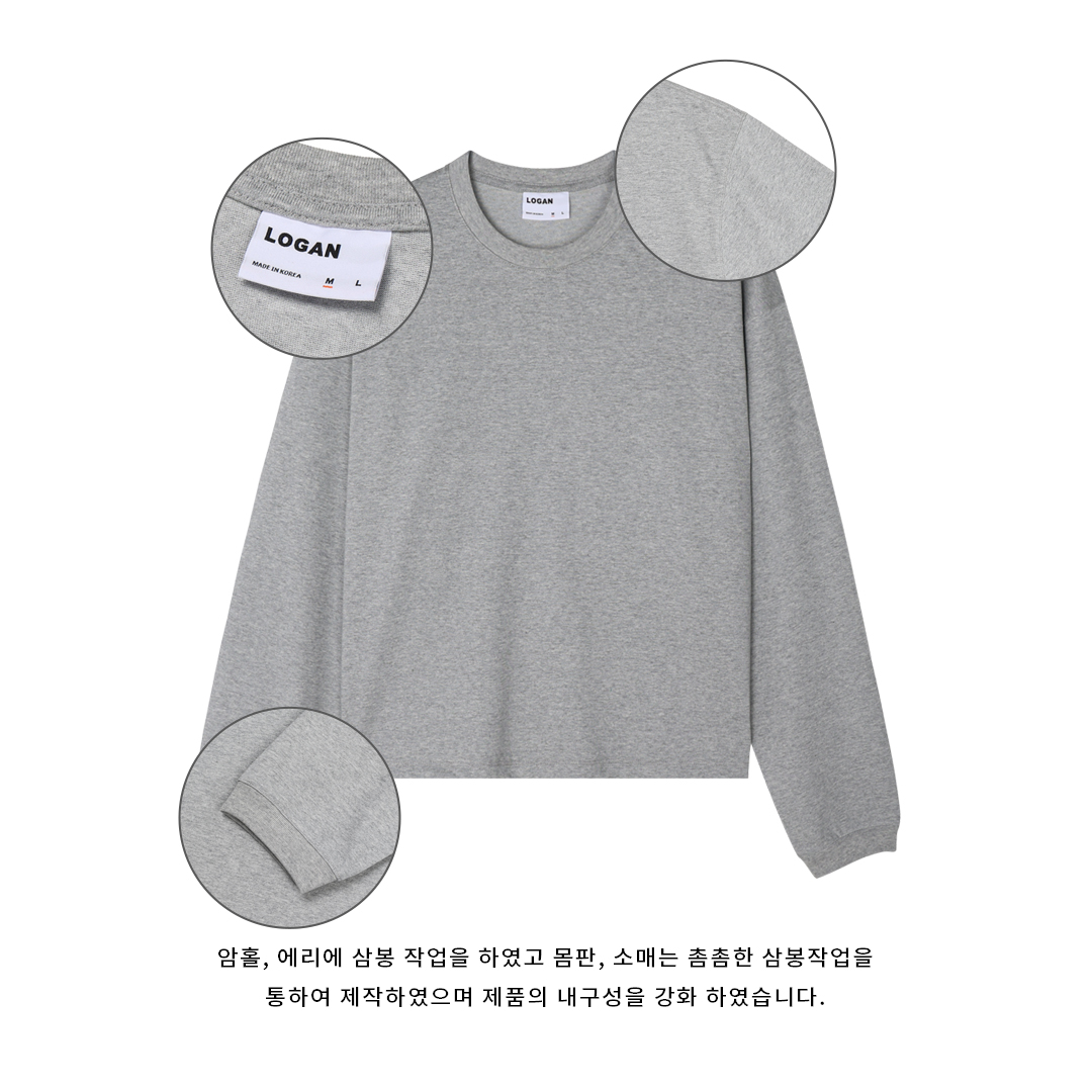 [LOGAN] Cropped Ribbed Oversized Long Sleeve T-Shirt 5