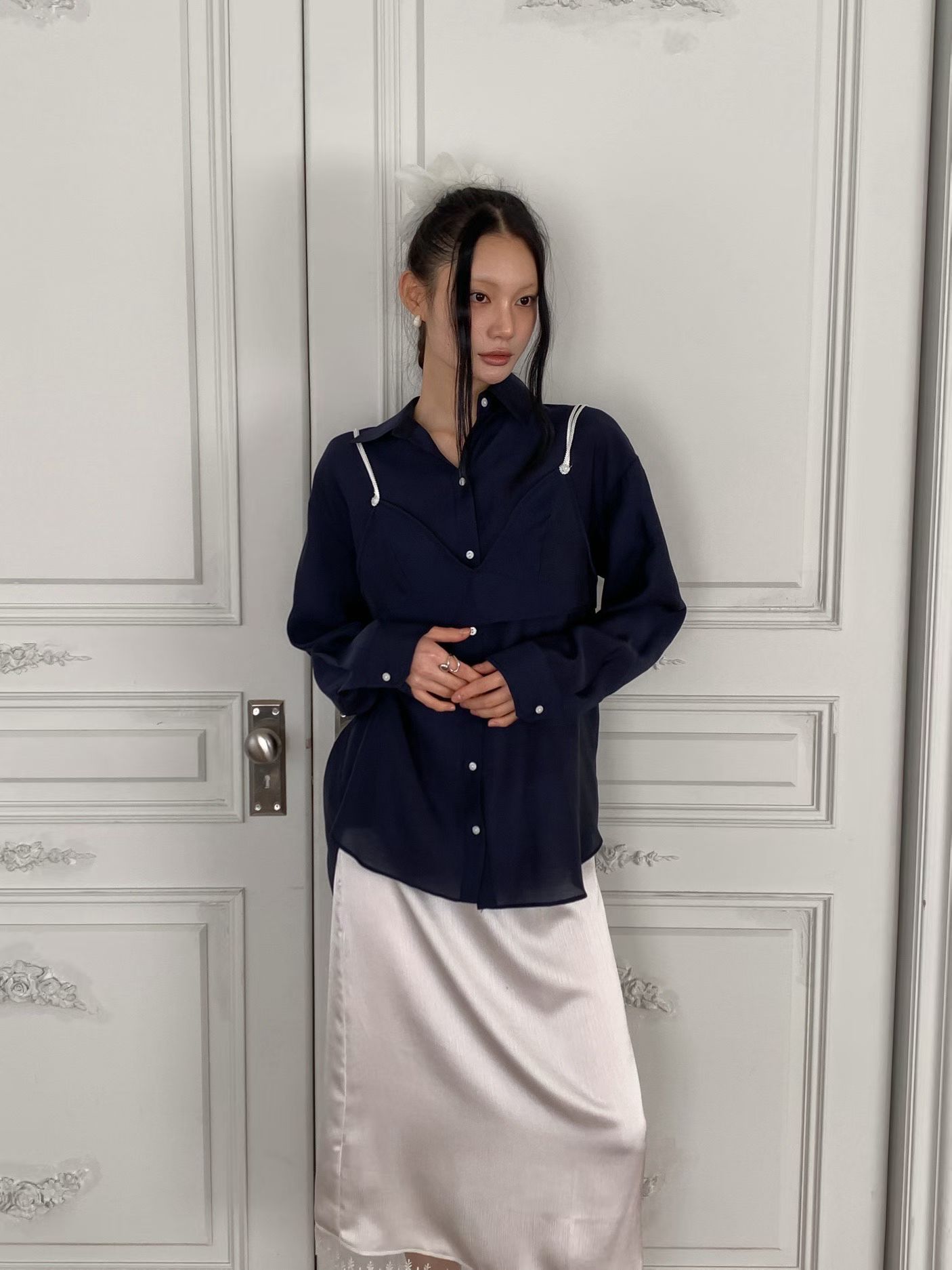 [FOUNDATION] Loin Lace Satin Banded Skirt 2