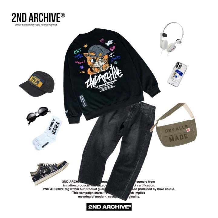 [2ND ARCHIVE] Smile Baseball Cap Cat Sweatshirt 3