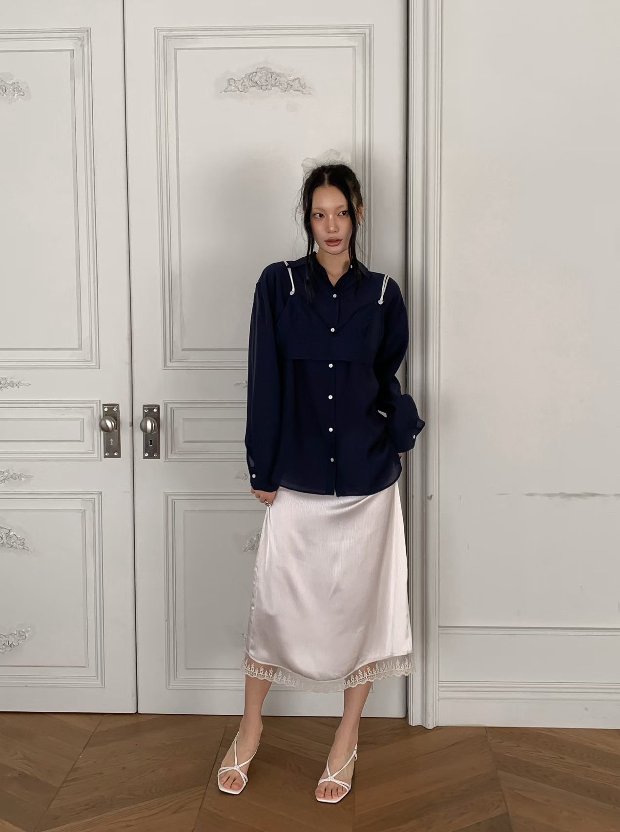[FOUNDATION] Loin Lace Satin Banded Skirt 3
