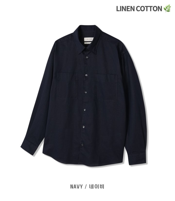 [LAINE] Linen Two-Pocket Shirt 9