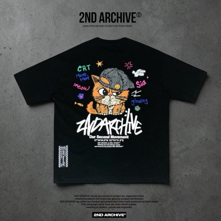 [2ND ARCHIVE] Smile Baseball Cap Cat Short Sleeve T-Shirt 8