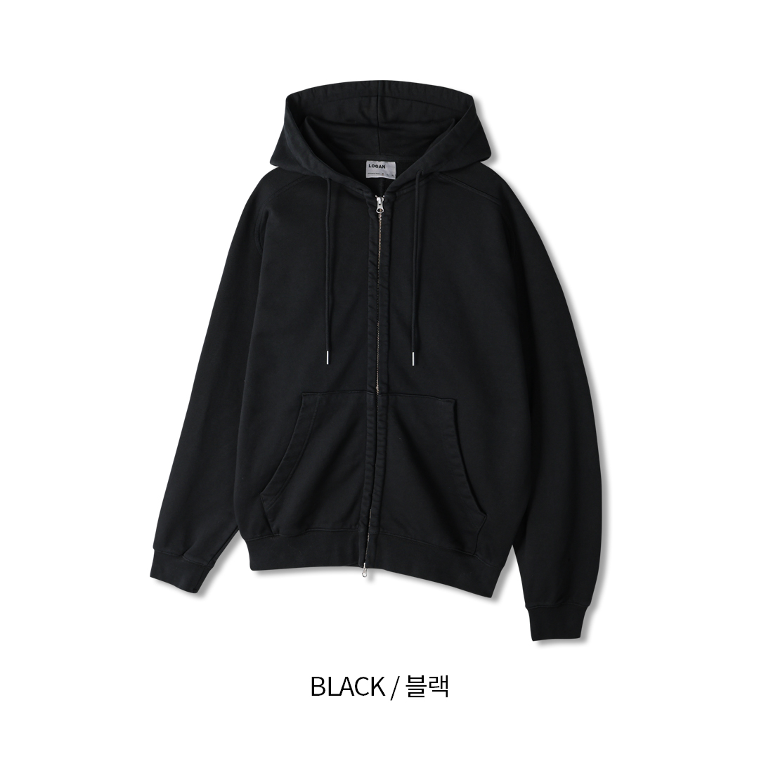 [LOGAN] Retro Dyed Saddle Pigment Zip Up Hoodie 9
