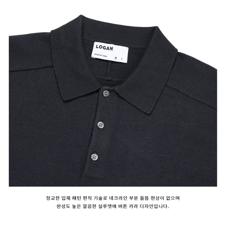 [LOGAN] Logan Panelled Buttoned Collared Knit 7
