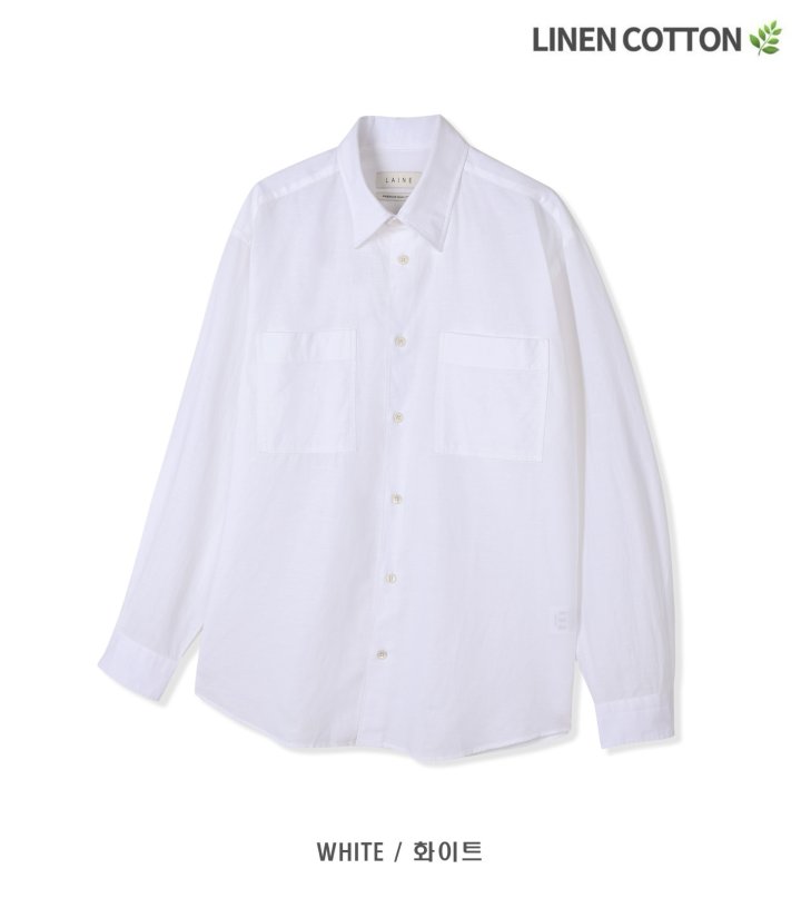 [LAINE] Linen Two-Pocket Shirt 8