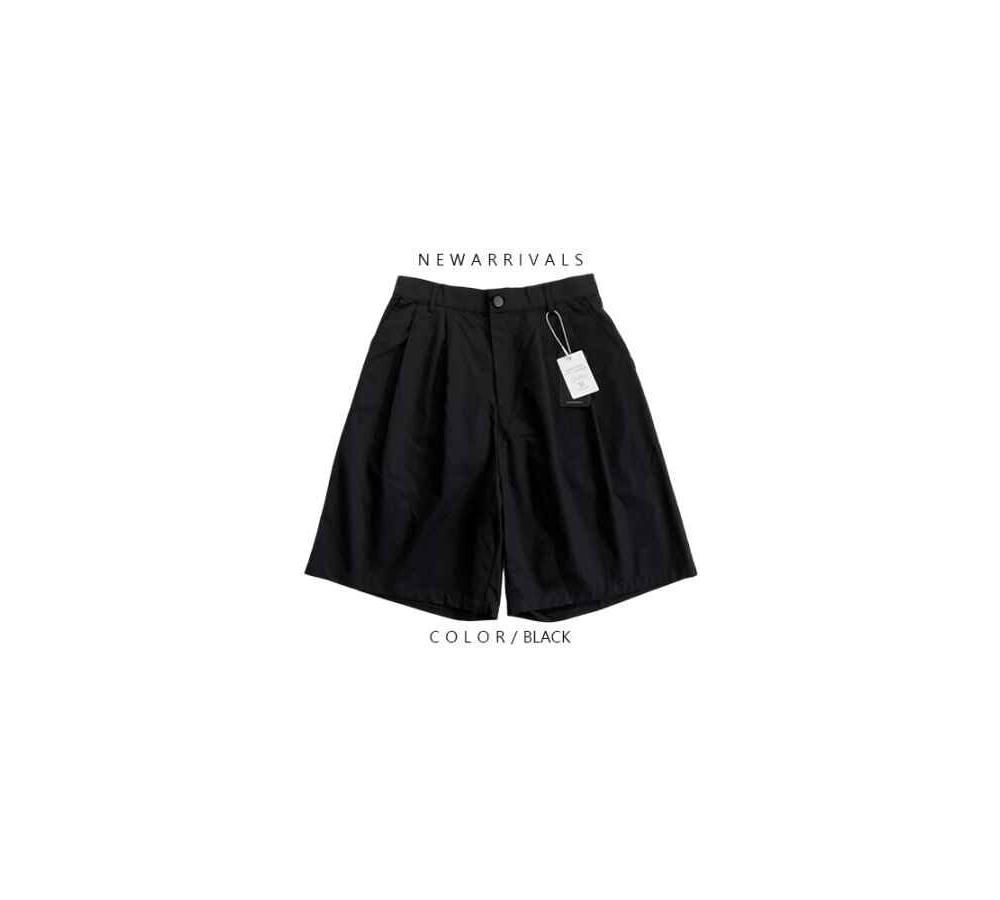 [OCEAN] Bermuda Pin Tuck Half Banding Washable Half Pants 7