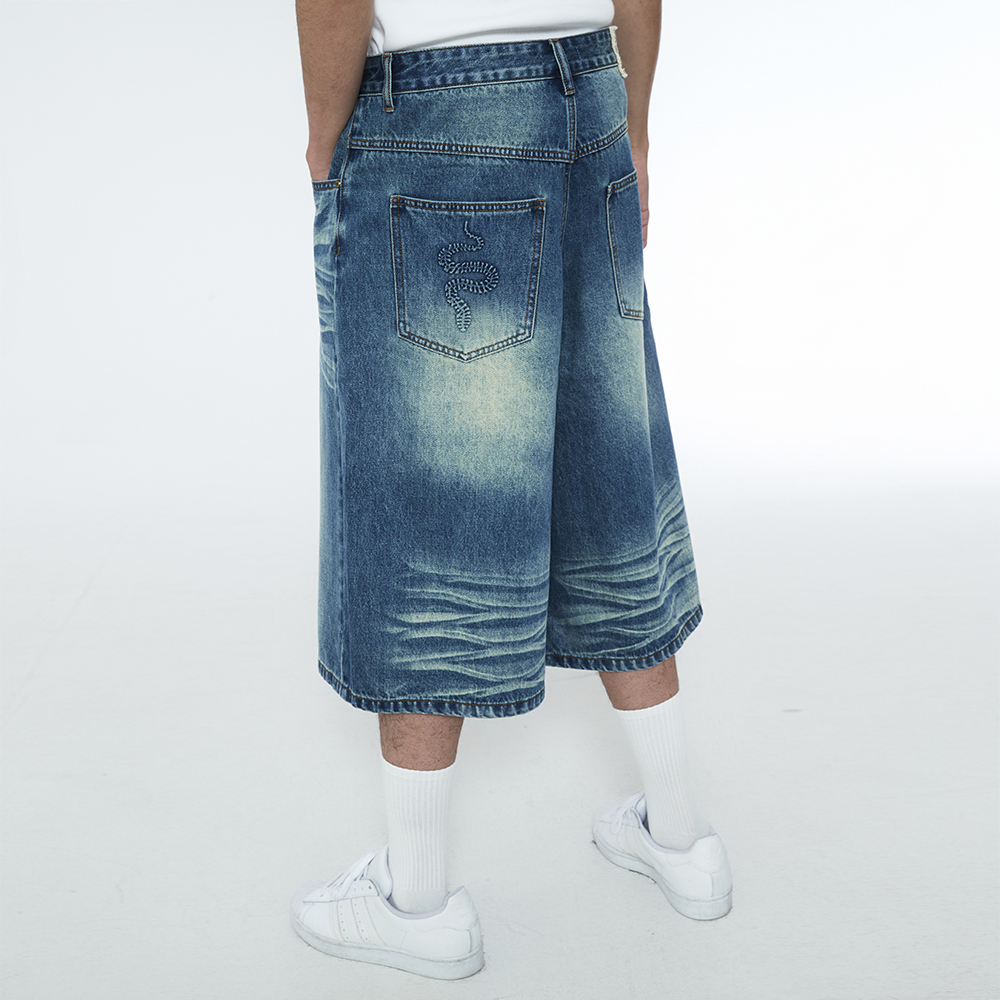 [SSERPE] SNAKE BERMUDA DENIM PANTS 6