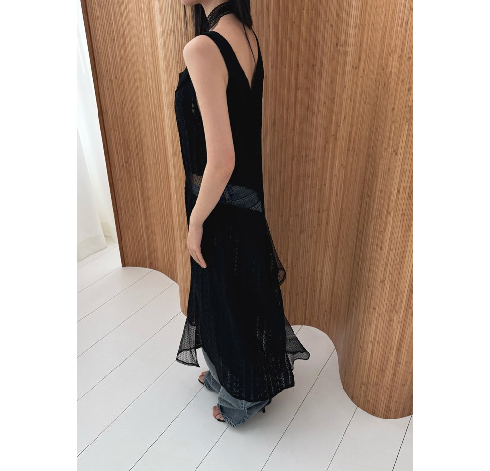 [FOUNDATION] Barrier Lace Layer Sleeveless Dress 7