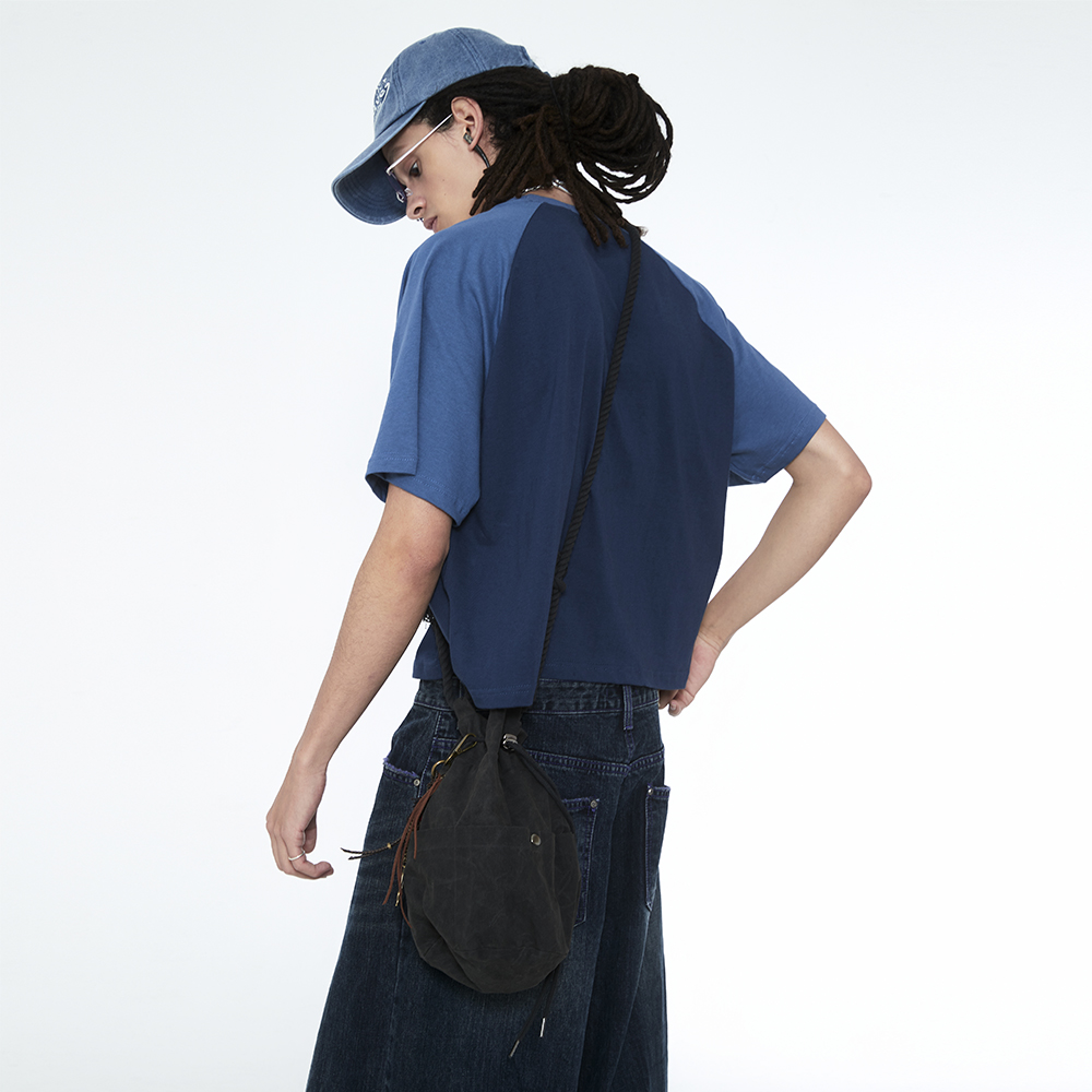 [SSERPE] WAXED COTTON HIPPIE BAG 6
