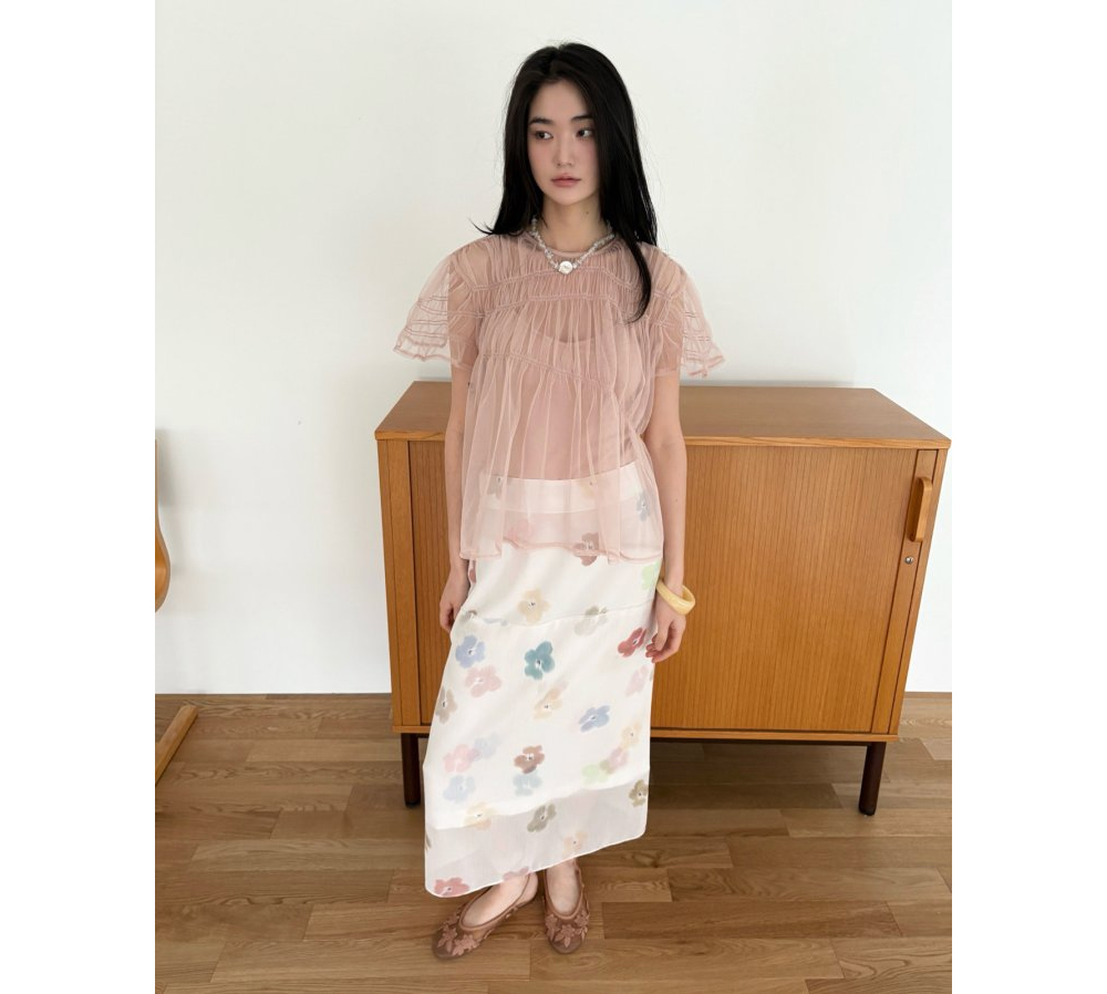 [FOUNDATION] Blly Mesh Sleeveless Blouse Set 8