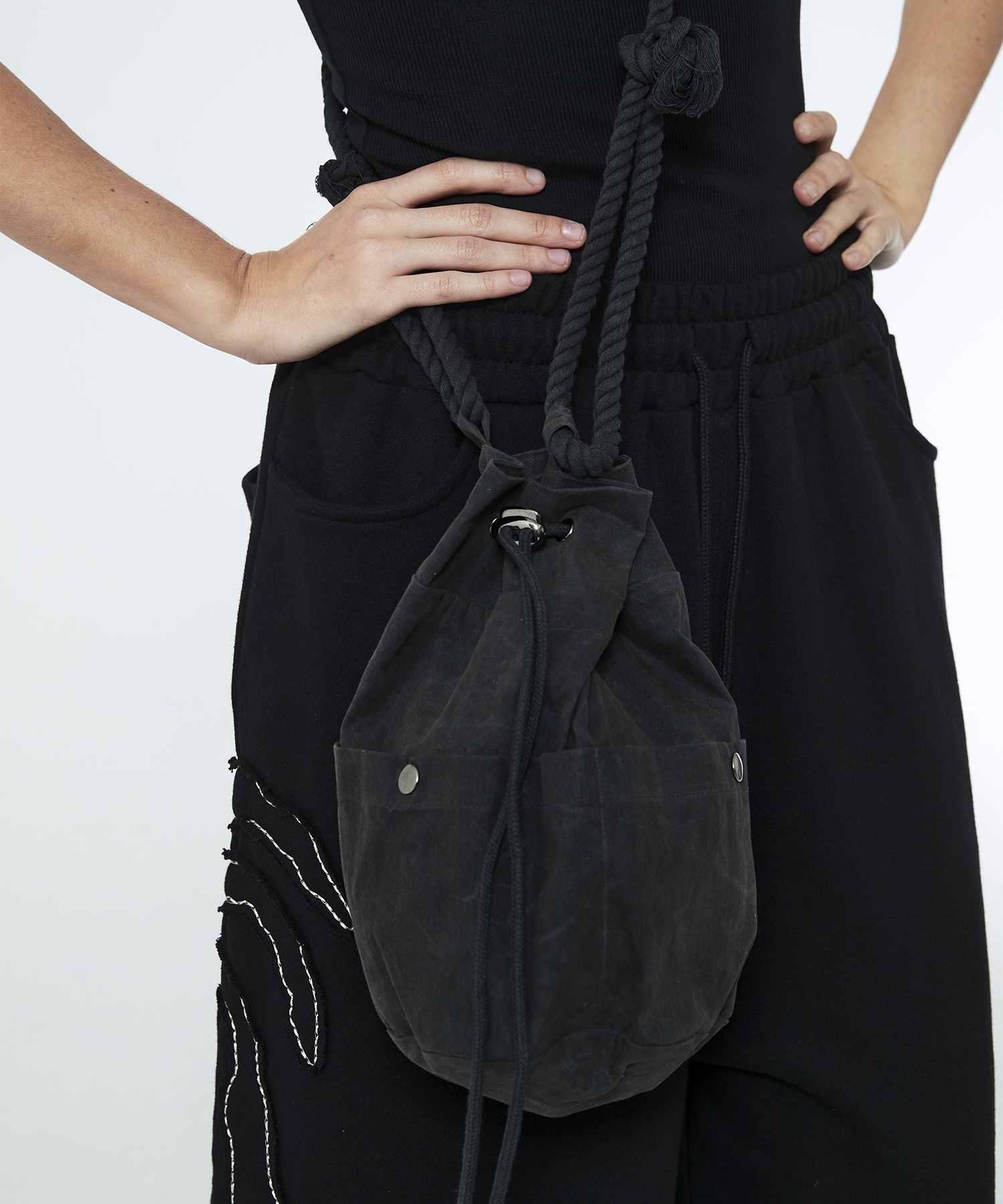 [SSERPE] WAXED COTTON HIPPIE BAG 7
